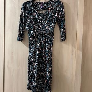 Seraphine green printed maternity dress